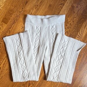 Cozy Cream Cable Knit Pants